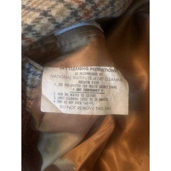 DAKS London Wool Men’s Blazer Elbow Patch Vintage Sport Coat Houndstooth Med 42R - Picture 9 of 9